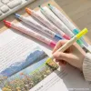 Watercolor pens, triangular pen holders, highlighters, 8-color set, 8 ink, smooth stationery, and drawing pens details Picture